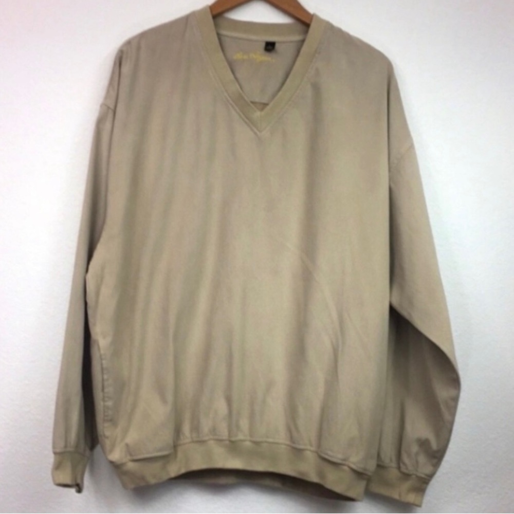 Ben Hogan Mens Tan V Neck Pullover Golf Sweater Jacket Size Large Outdoor Casual